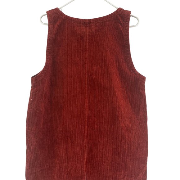 Chic Red Corduroy Mini Dress - Picture 5 of 9